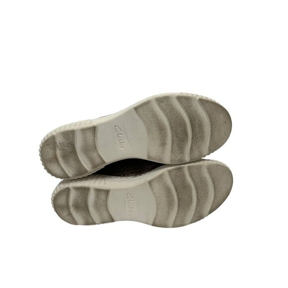 Clarks Collection Lace-Up Sneakers Perforated Metallic Brown Bronze Leather 8 - Picture 14 of 16